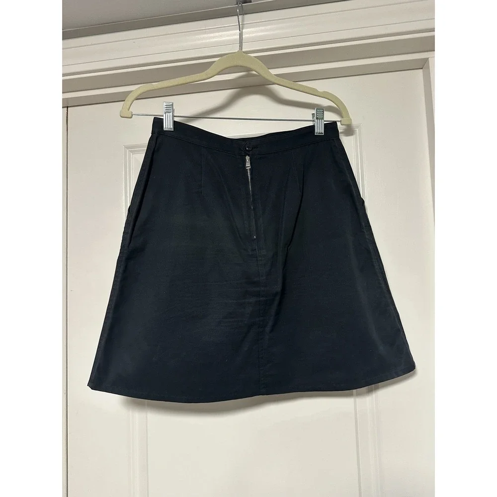 A.P.C. Rue Madame Paris, A-Line Cotton Skirt, Black, Size‎ 36